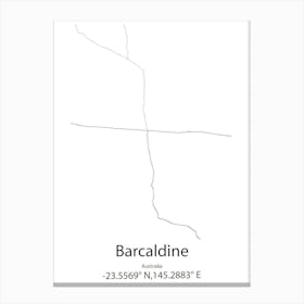 Barcaldine,Australia Minimalist Map Canvas Print