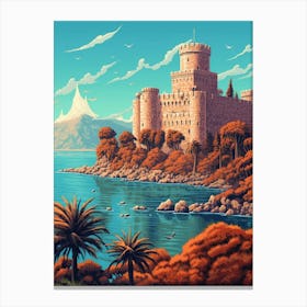 Bodrum Castle St Peters Caastle Pixel Art 1 Canvas Print