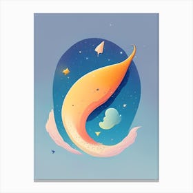 Comet Tail Kawaii Kids Space Canvas Print