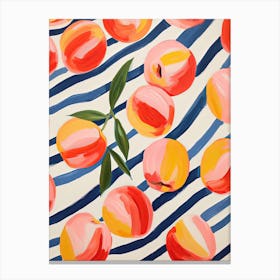 Peaches Fruit Summer Illustration 3 Canvas Print