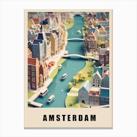 Amsterdam City Low Poly (31) 1 Canvas Print