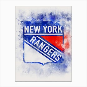 New York Rangers Watercolor Canvas Print