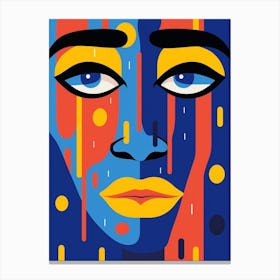 Abstract Pop Art Geometric Colourful Face 8 Canvas Print