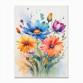 Watercolor Flowers 4 Canvas Print