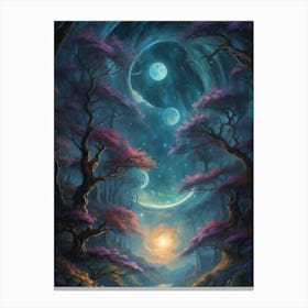 Moonlight In The Forest Canvas Print