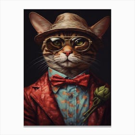 Gangster Cat Pixiebob Canvas Print