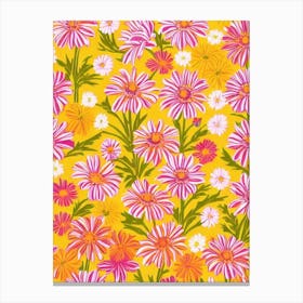 Osteospermum Floral Print Retro Pattern2 Flower Canvas Print