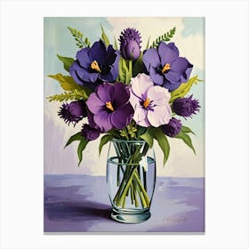 Purple Flowers In A Vase 2 Canvas Print