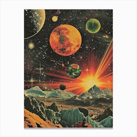 Retro Kitsch Space Collage 2 Canvas Print