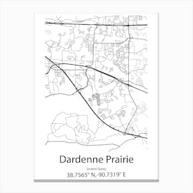 Dardenne Prairie,United States Minimalist Map Canvas Print