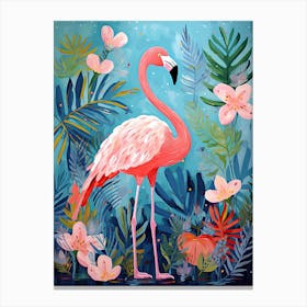 Alexey Hrom A Print Of A Painting Of A Flamingo And Tropical Pl 6bdafec9 D6a1 4d7f 9a16 6a59f7f36f30 Gigapixel Art Scale 4 00x Canvas Print