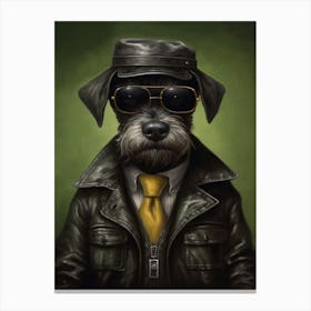 Gangster Dog Miniature Schnauzer Canvas Print