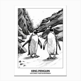 Penguin Exploring Their Environment Poster 3 Canvas Print