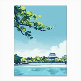 Tokyo Imperial Palace 4 Colourful Illustration Canvas Print