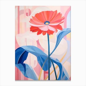 Gerbera Daisy 3 Hilma Af Klint Inspired Pastel Flower Painting Canvas Print