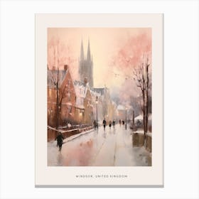 Dreamy Winter Painting Poster Windsor United Kingdom 2 Canvas Print