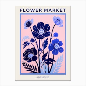 Blue Flower Market Poster Anemone 1 Canvas Print