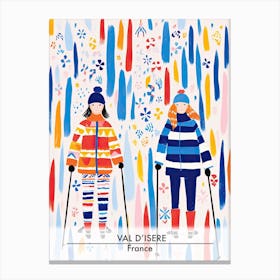Val D Isere   France, Ski Resort Poster Illustration 1 Canvas Print