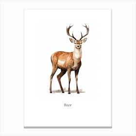 Deer Kids Animal Poster Canvas Print