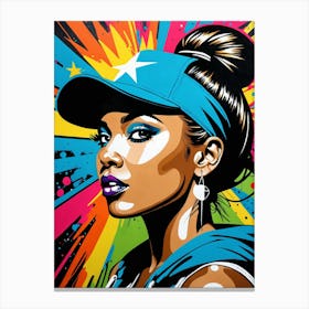 Graffiti Mural Of Beautiful Hip Hop Girl 43 Canvas Print