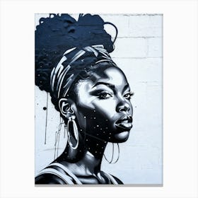 Graffiti Mural Of Beautiful Black Woman 259 Canvas Print