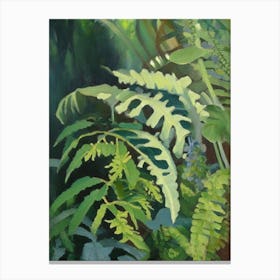 Fragrant Fern Cézanne Style Canvas Print