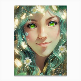 Fairy Girl With Green Eyes Canvas Print