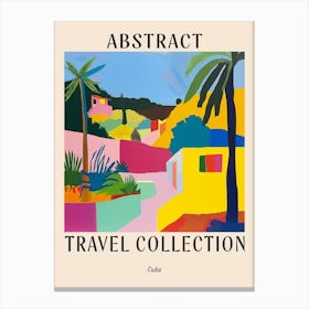 Abstract Travel Collection Poster Cuba 3 Canvas Print