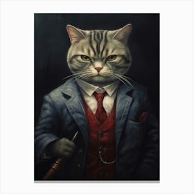 Gangster Cat American Shorthair 2 Canvas Print