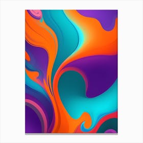 Abstract Colorful Waves Vertical Composition 96 Canvas Print