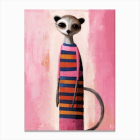 Playful Illustration Of Meerkat For Kids Room 1 Canvas Print