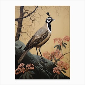 Dark And Moody Botanical Lapwing 2 Canvas Print