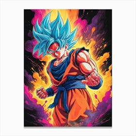 Goku Dragon Ball Z Neon Iridescent (8) Canvas Print