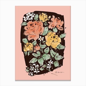 Pastel Vintage Roses Canvas Print