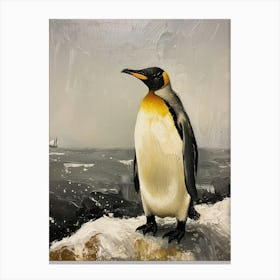 Adlie Penguin Gold Harbour Oil Painting 4 Canvas Print