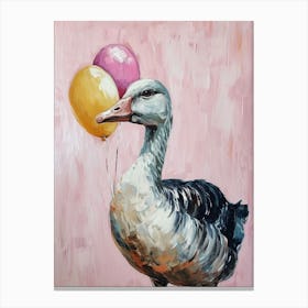 Cute Goose 4 With Balloon Canvas Print
