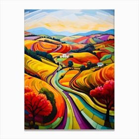 Undulating Lines In Countryside Canvas Print