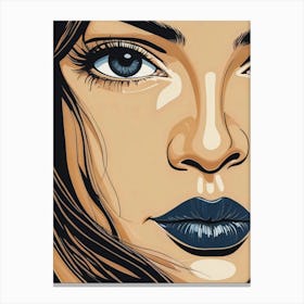 Woman Portrait Face Pop Art (28) Canvas Print