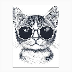 Cat In Sunglasses 12 Canvas Print