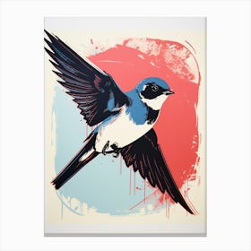 Andy Warhol Style Bird Swallow 1 Canvas Print