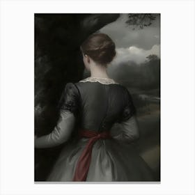 Lady By The Tree Canvas Print