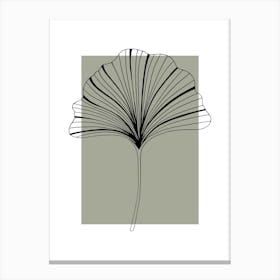 Sage Green Botanical Leaf 2 Canvas Print