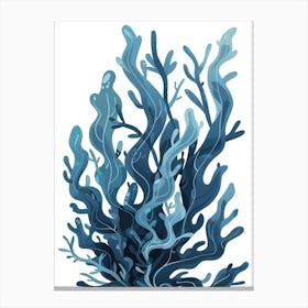 Blue Seaweed Canvas Print