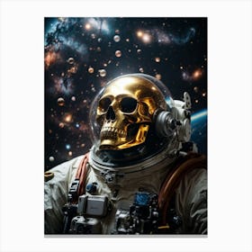 Gold Astronaut In Space Print  Canvas Print