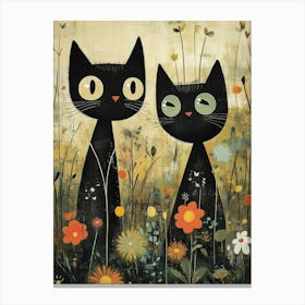 Cats In The Meadow 6 Canvas Print