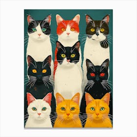 Group Of Cats 8 Canvas Print