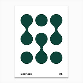 Geometric Bauhaus Poster Green 31 Canvas Print