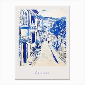 Alicante Spain 3 Mediterranean Blue Drawing Poster Canvas Print