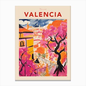 Valencia Spain 2 Fauvist Travel Poster Canvas Print