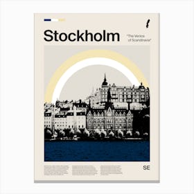 Mid Century Stockholm Travel Canvas Print